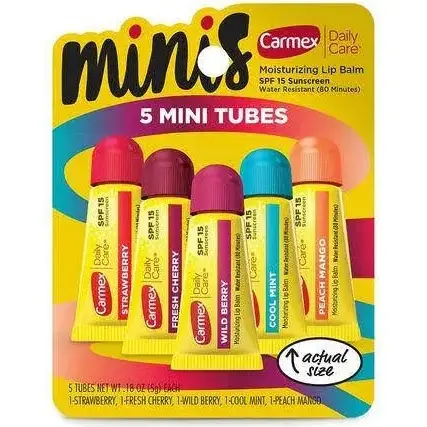 

Набір мініатюр бальзамів для губ в тюбику Carmex Daily Care 5шт