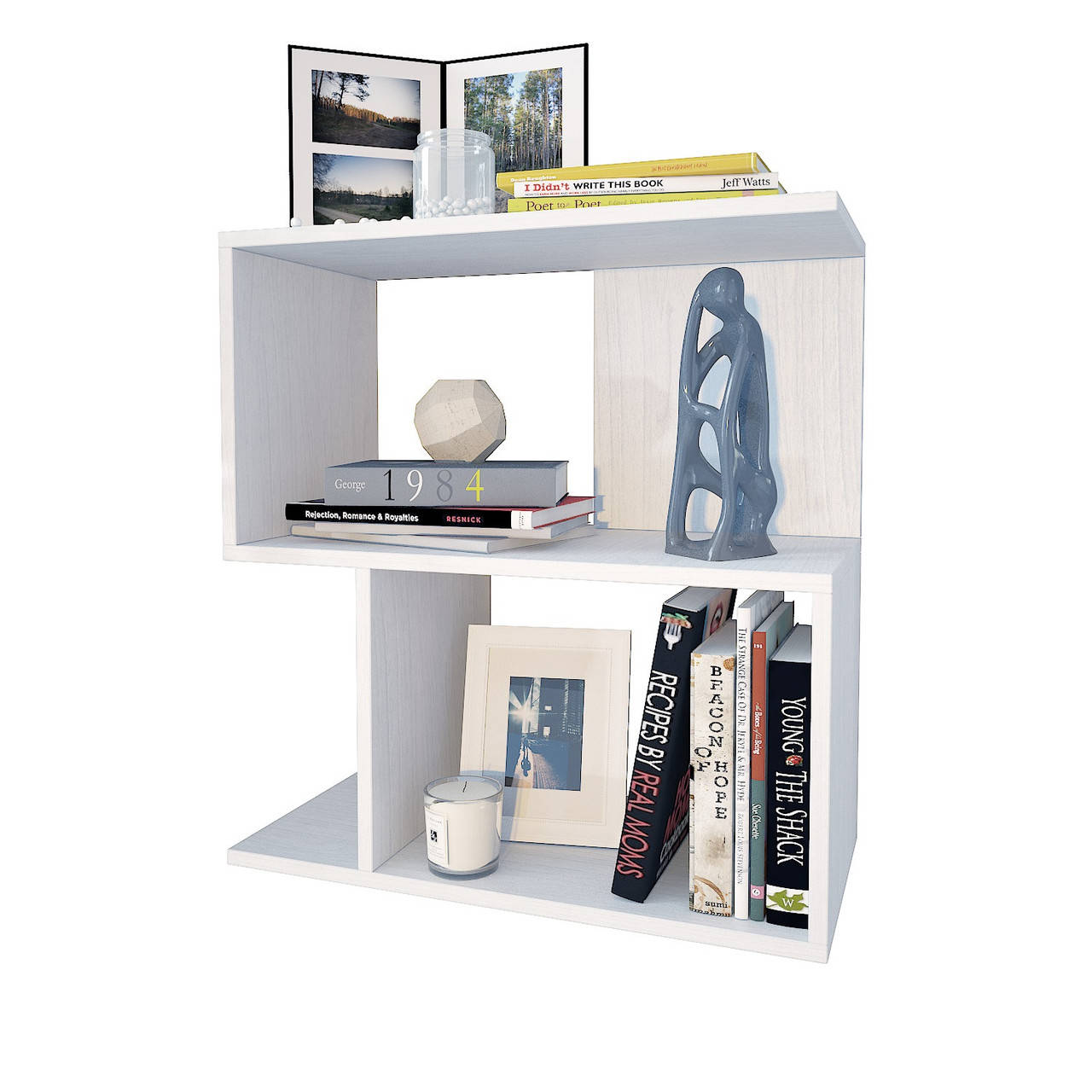 

Полка навесная книжная, полка для книг из ДСП 548×598×250 ПК-8 Белого цвета