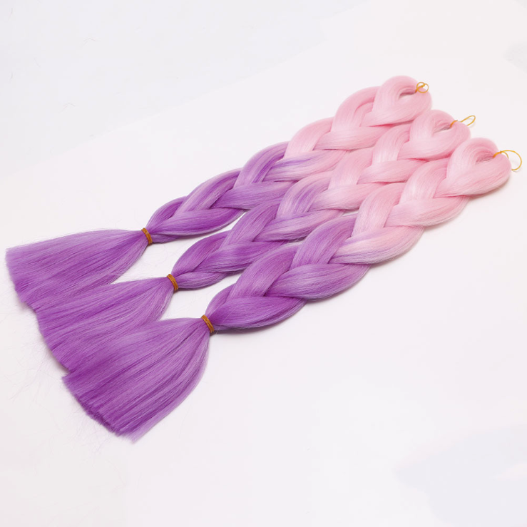 

Канекалоновая коса омбре бледно-розовый + сирень (В42) 28/55