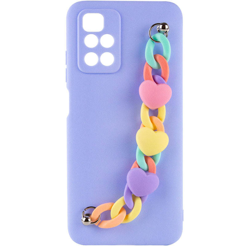 

Чехол Chained Heart c подвесной цепочкой для Xiaomi Redmi 10 Lilac Blue