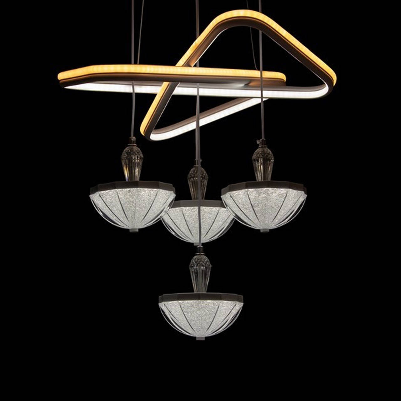 

Декоративная подвесная LED люстра 100 Вт СветМира с пультом управления LS-0422-4