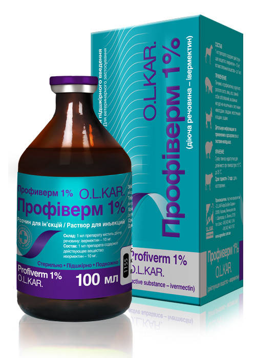 

Профиверм (Ивермектин, Промектин) 1%, 100 мл инъекц.