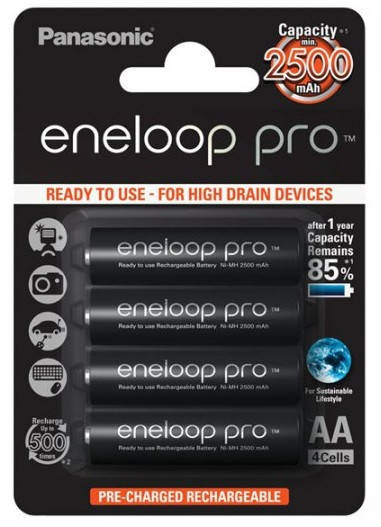 

Аккумуляторы AA Panasonic Eneloop Pro 2500 mAh BK-3HCDE/4BE 4 шт. в блистере Оригинал! Цена за блистер.