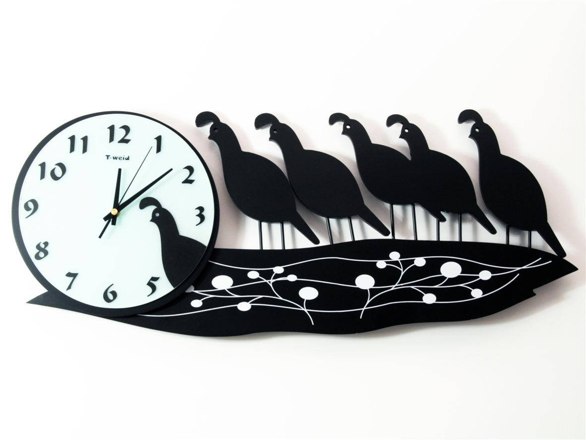 

Часы настенные фигурные Шесть птиц 54х25х5 см Чёрный Белый (11233)
