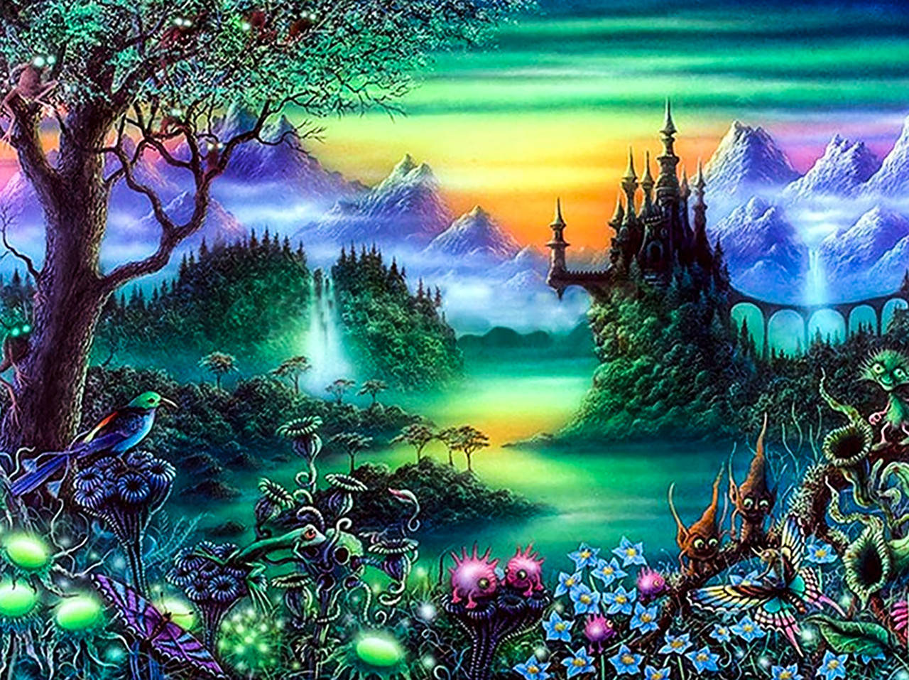 

Алмазная вышивка. Набор алмазной вышивки "Сказочный лес". Размер 40*30 см.