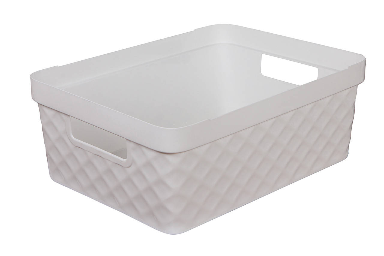 

Корзина Diamond BOX Heidrun 11 л, 36*27*14 см Италия, пластиковий с ручками (922), Белый