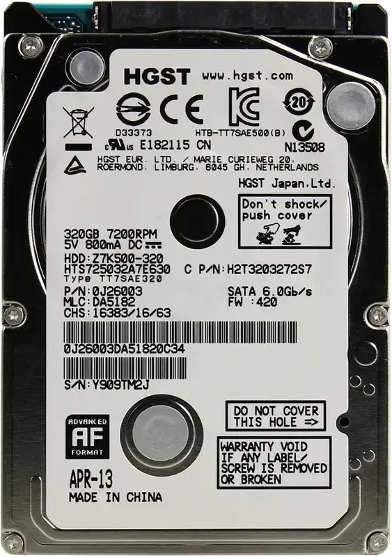 

HDD 2,5 Hitachi Slim Z7K500-320 320GB (HTS725032A7E630)