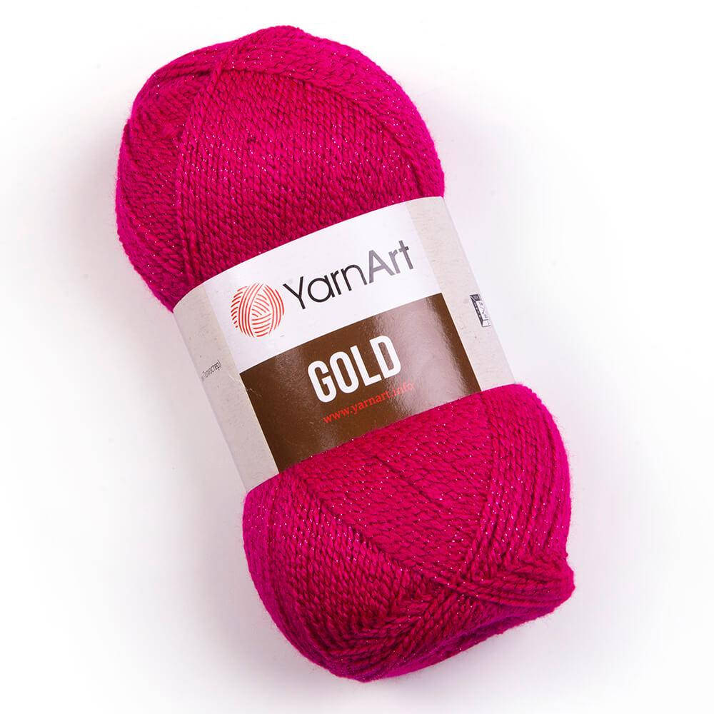 

Акриловая пряжа с люрексом YarnArt Gold (Ярнарт Голд) 9031 Ярко-малиновый