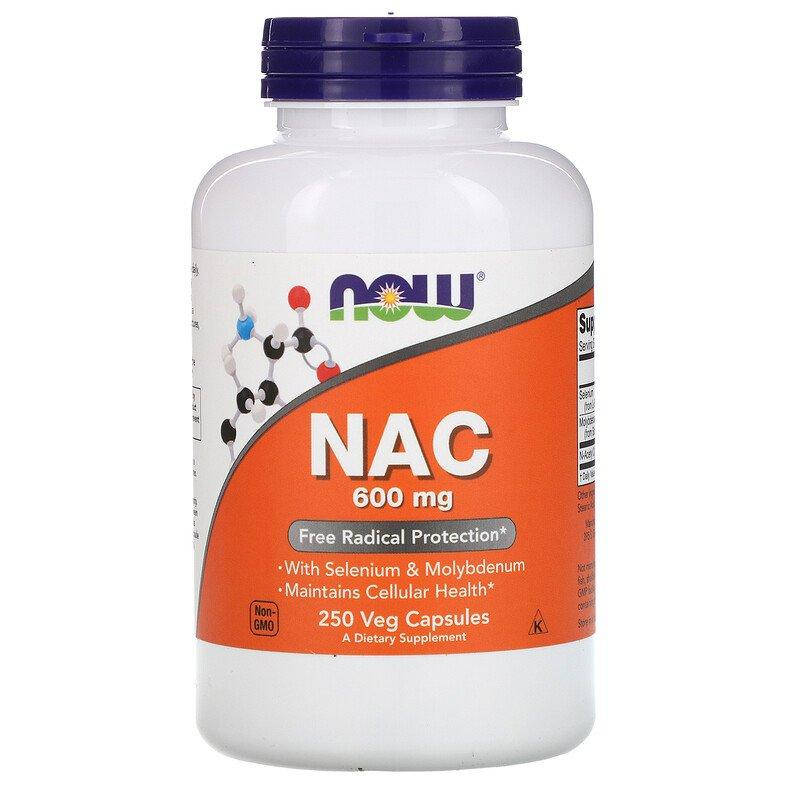 

Now Foods, NAC (N-ацетилцистеин), 600 мг, 250 растительных капсул