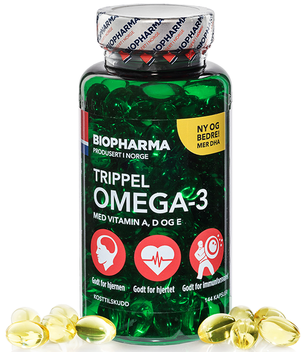 

Риб'ячий жир з Омега 3 BIOPHARMA TRIPPEL 144 капсули Норвегия.