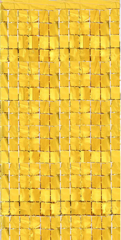 

Шторка фольгированная для фотозоны квадраты золото 1х2м