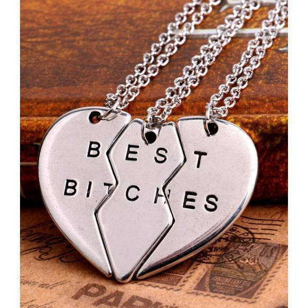 

Тройные кулоны для Best bitches dongsheng jewelry, Парные кулоны для троих подруг, Кулоны для 3 подруг