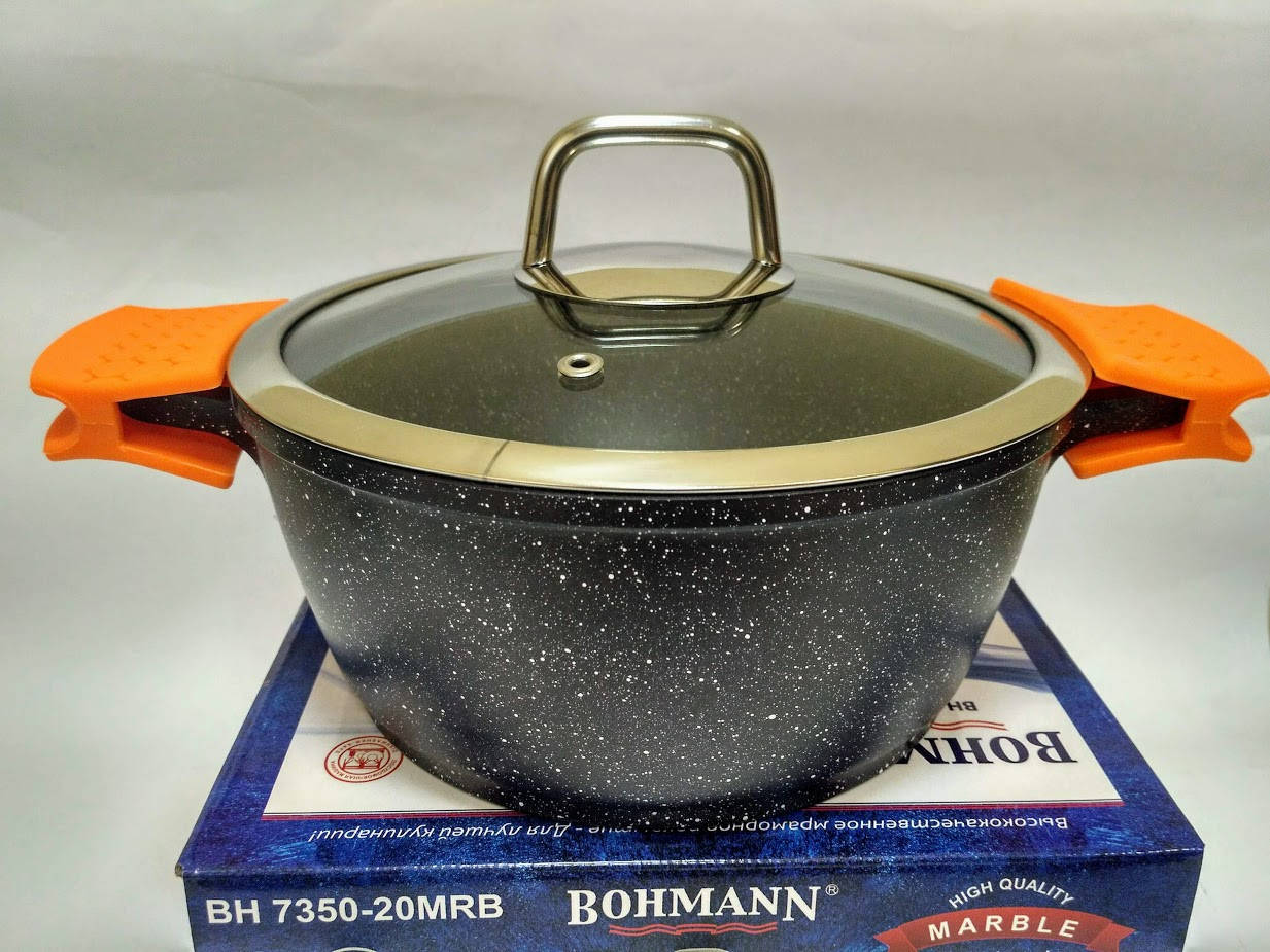 

Кастрюля Bohmann BH 7350-20 MRB 20 см 2,2 л. мрамор, Черный