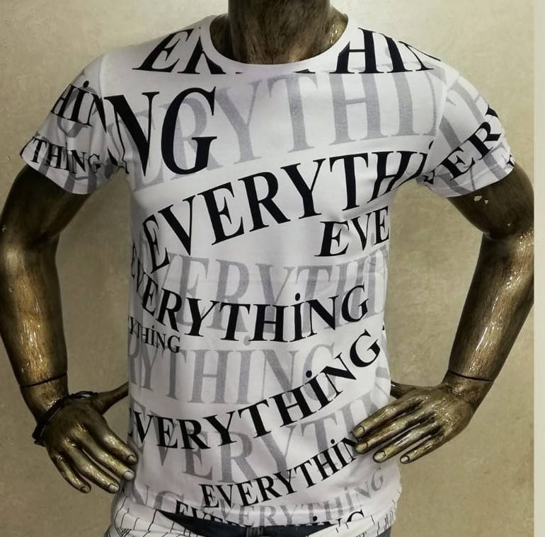 

Футболка мужская с буквами хлопковая