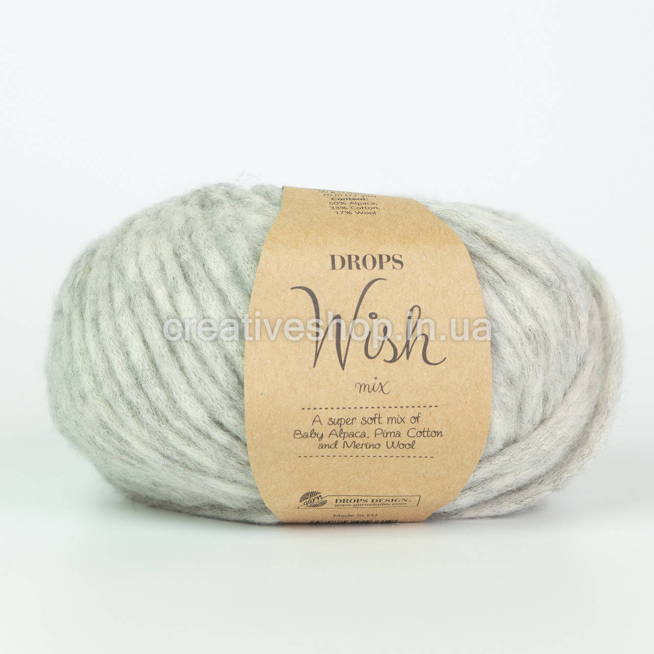 

Пряжа Drops Wish (цвет 03 light grey), Светло-серый