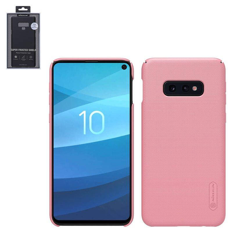 

Чохол Nillkin Super Frosted Shield для Samsung G970 Galaxy S10e, рожевий, матовий, з підставкою, пластик,, Розовый