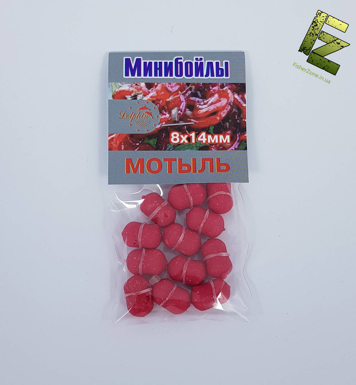 

Минибойлы на резинке Dolphin 8х14мм 12шт (Мотыль)