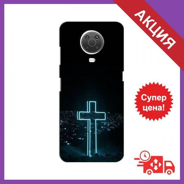 

Чехол для Nokia G10 / Бампер на Nokia G10 / Чехол для Нокиа (Крест-синий)