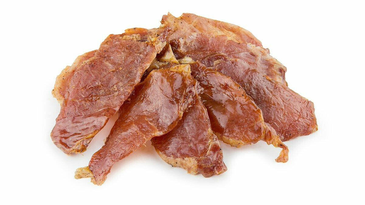 

Свинина вяленая, сушеная (мясные чипсы, джерк) - 500г