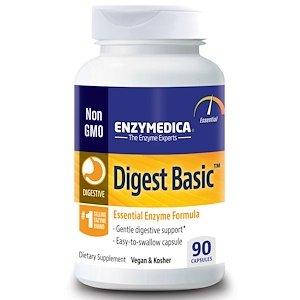 

Enzymedica, Digest Basic, состав с основными ферментами, 90 капсул
