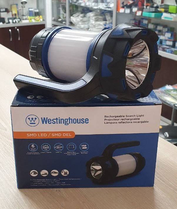 

Ліхтар пошуковий-світильник Westinghouse WF215 (вбуд. Li-ion акум.3000mAh, 5W LED, 380лм, 6 режимів), Синий