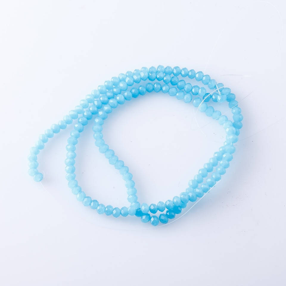 

Бусины "рондель" хрустальные на нитке голубой матовое стекло d-3,5мм 38-40см