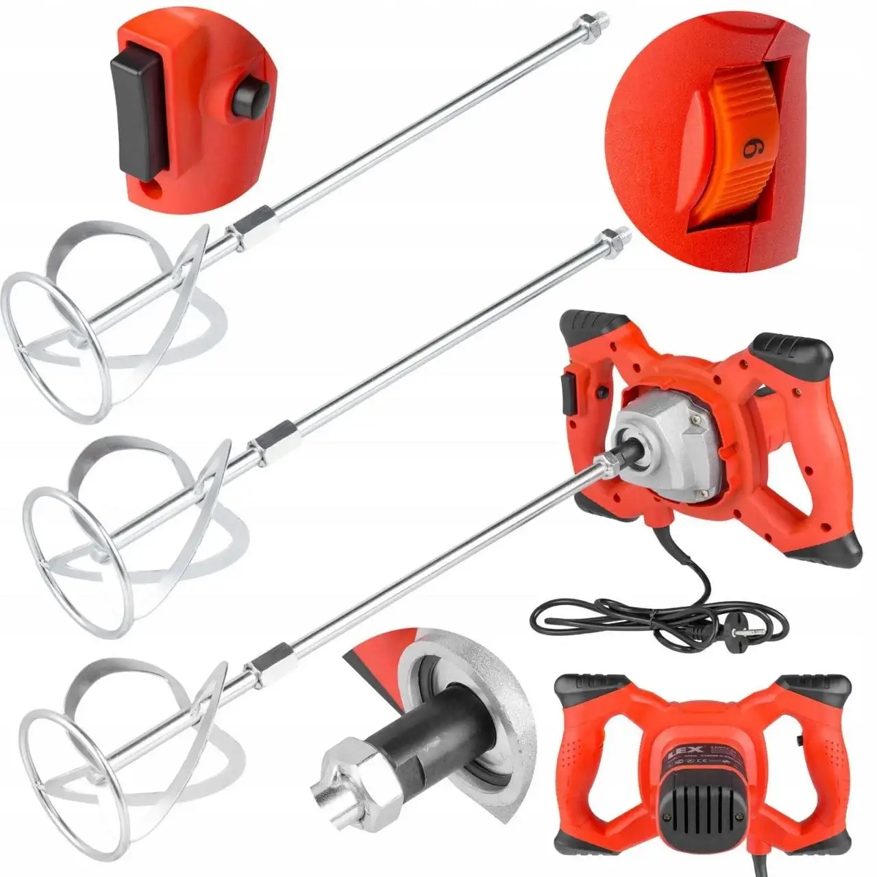 

Миксер строительный LEX LXM23-3H 2300 ВАТ + 3 насадки в комплекте