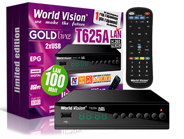 

Т2 ресивер World Vision T625A Lan + универсальный пульт