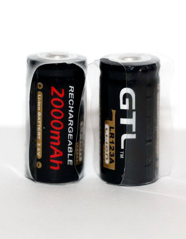 

Аккумулятор CR123A, CR123, LR123A, 16340 GTL 2000 mAh (цена за 1 штуку)