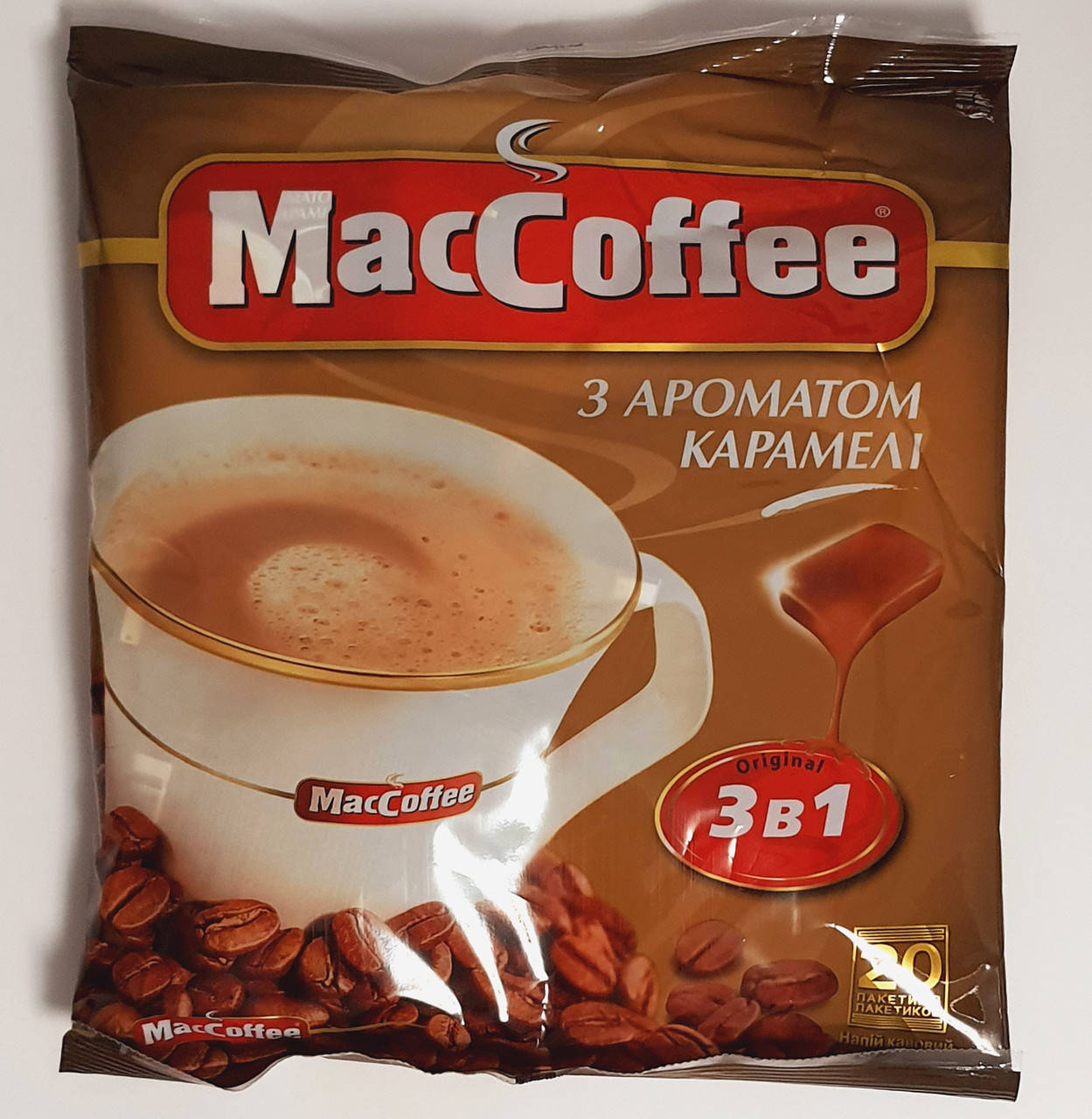 

Кофе "MacCoffee" Маккофе 3в1 с ароматом "Карамель" 20 стиков