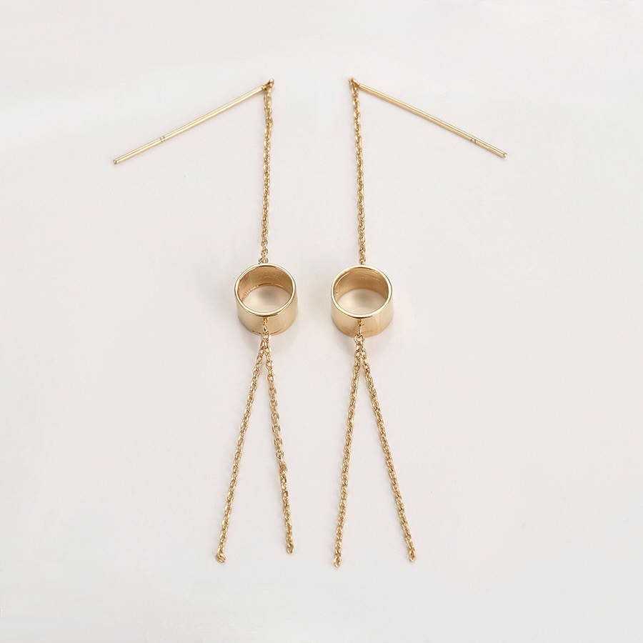 

Серьги-протяжки Xuping с подвесками покрытие золотом 18к.