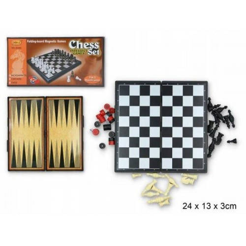 

Игра 3в1 (нарды, шахматы, шашки) магнитные GAZELO G044597