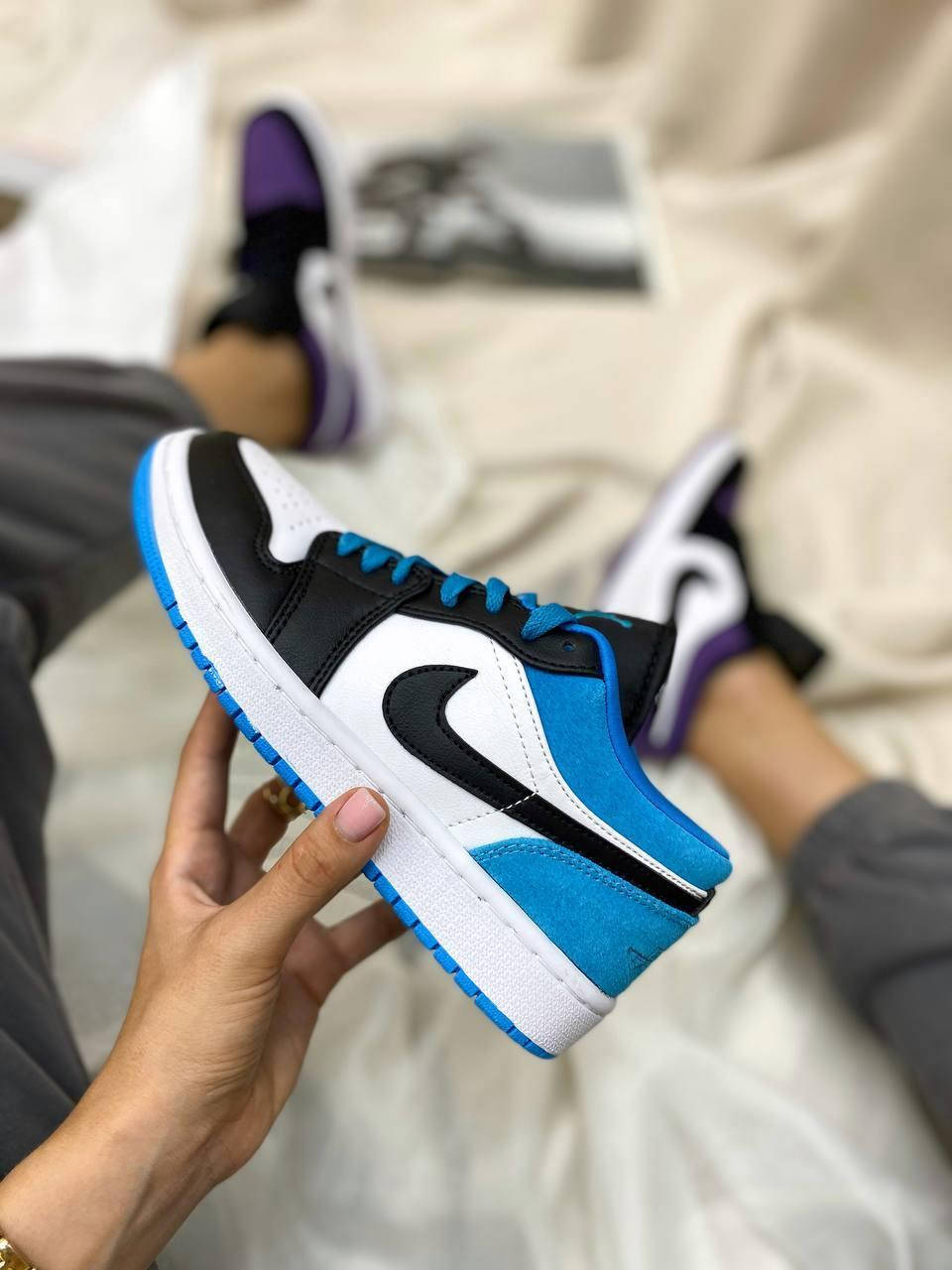 

Кроссовки женские Air Jordan 1 Low Blue 38, Голубой