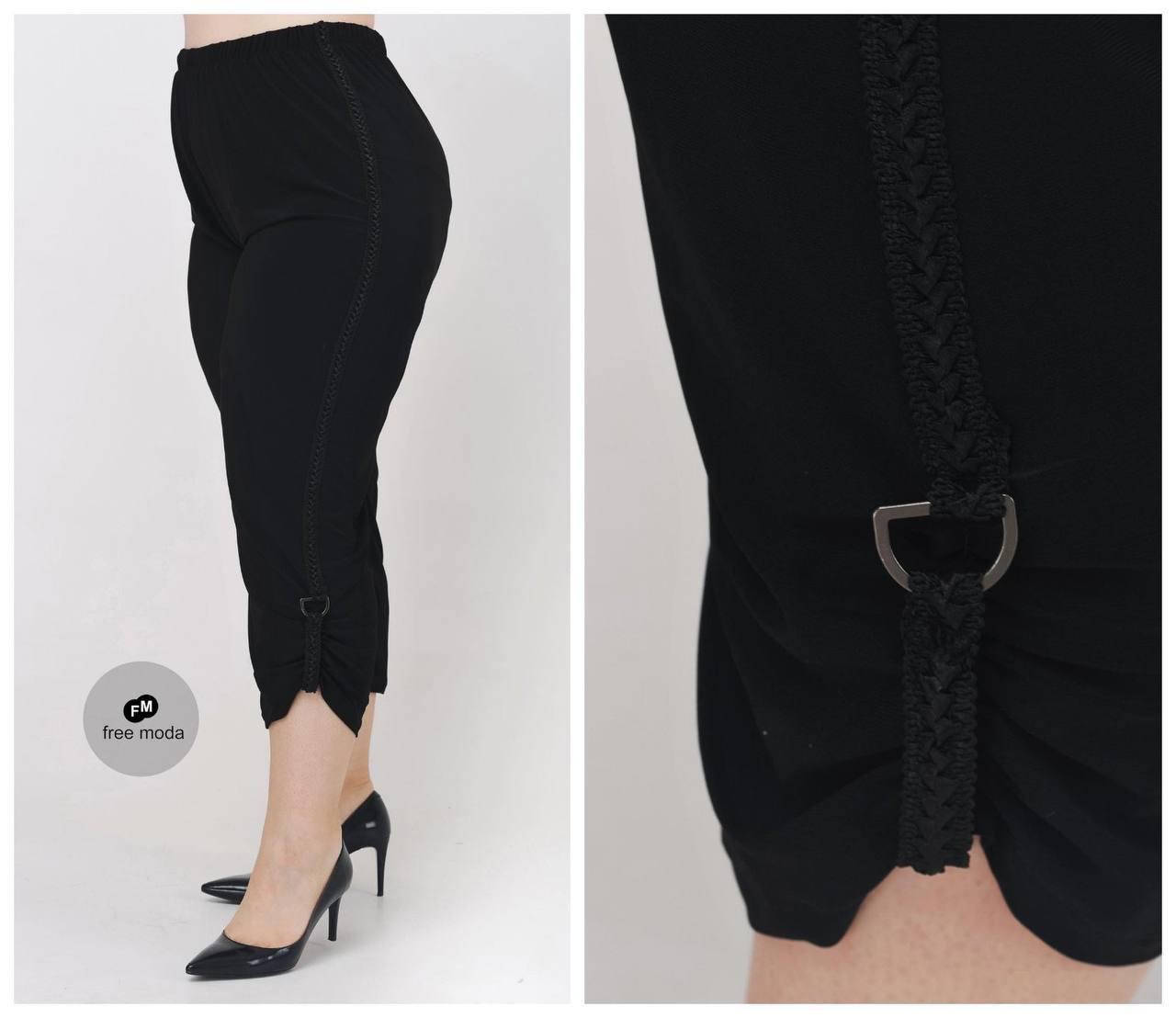 

Женские летние капри. Капри больших размеров. Цвет черный. Размеры 50,52,54,56,58,60,62,64