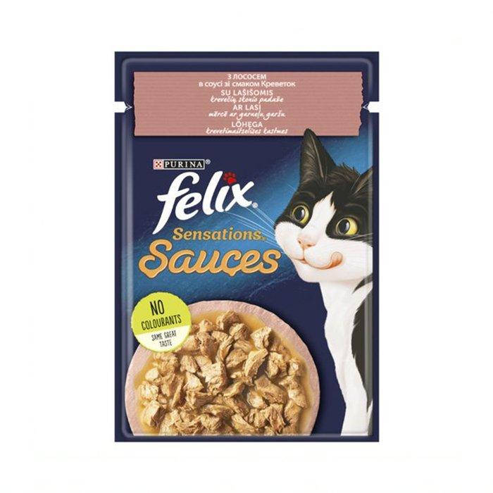 

Felix Sensations в соусе с лососем и креветками 85 г