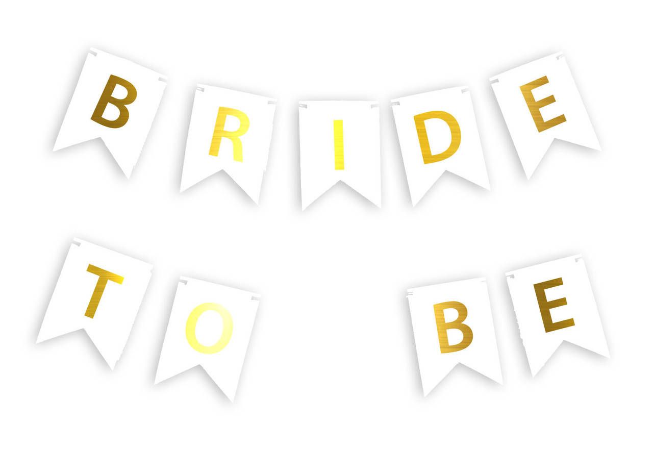 

Бумажная гирлянда золото на белом принт "Bride to be" 2,3м