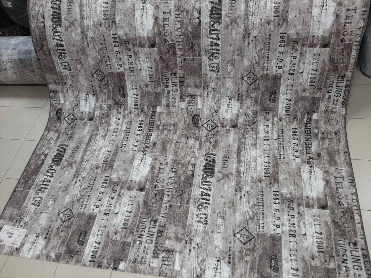 

Ковровая дорожка на на войлоке "принт" серо-бежевая "газета" ширина 1;1,5;2;2,5 ;3 ; метра