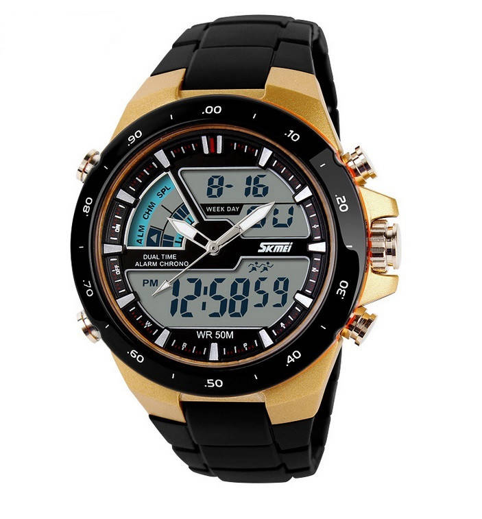 

Спортивные наручные часы Skmei 1016 Gold. Гарантия 6 мес.