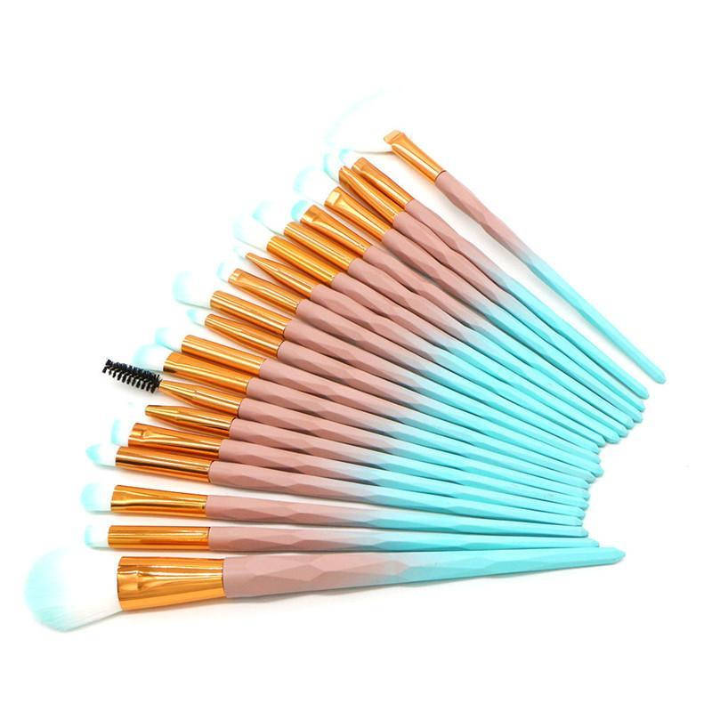 

Набор профессиональных кистей для макияжа UNICORN MakeUp Brush Set бежево-бирюзовые, 20 шт.