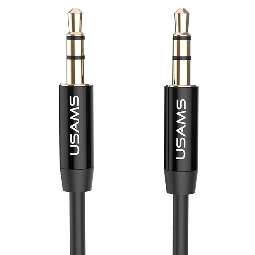 

Кабель AUX Usams 3.5 мм 1m Black (YP-01), Черный