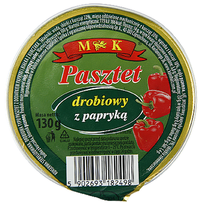 

Паштет таблетка МК з паприкою MK drobiowy z papryka 130g 24шт/ящ (Код : 00-00011748)
