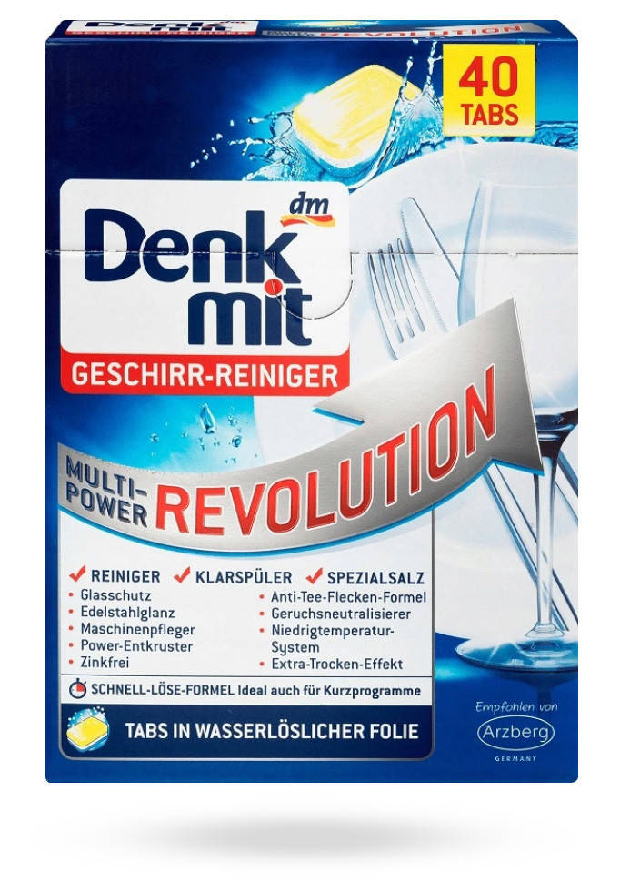 

Таблетки для посудомоечной машины Denkmit Revolution 40шт