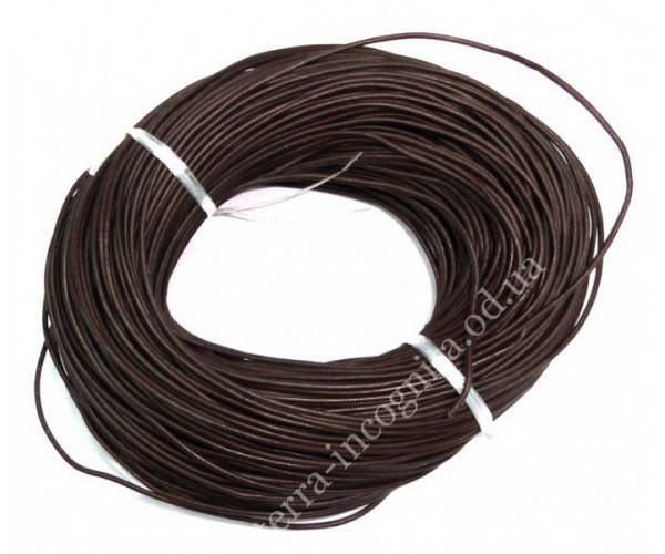 

Шнурок кожаный круглый коричневый без застёжки 10 метров