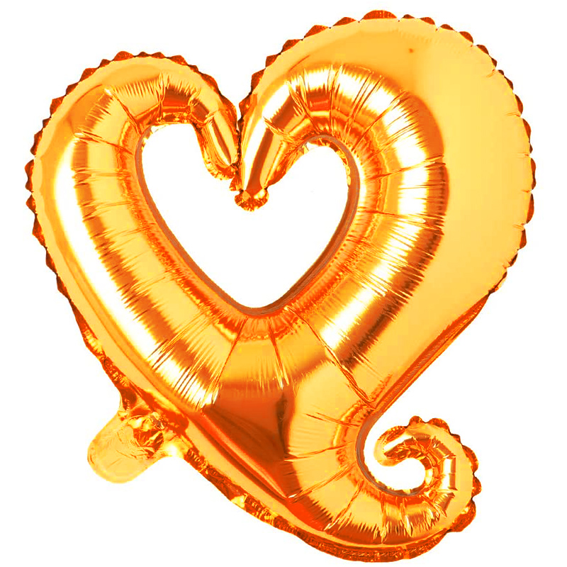 

Фольгированный шарик мини-фигура КНР 18" (43х46 см) Сердце "Вензель" (золото)