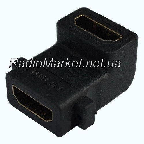 

Переходник гн.HDMI -гн.HDMI угловой, gold, в блистере, Черный