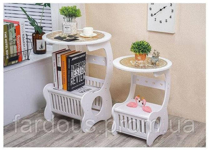 

Журнальный столик, органайзер, круглый большой Кладовка