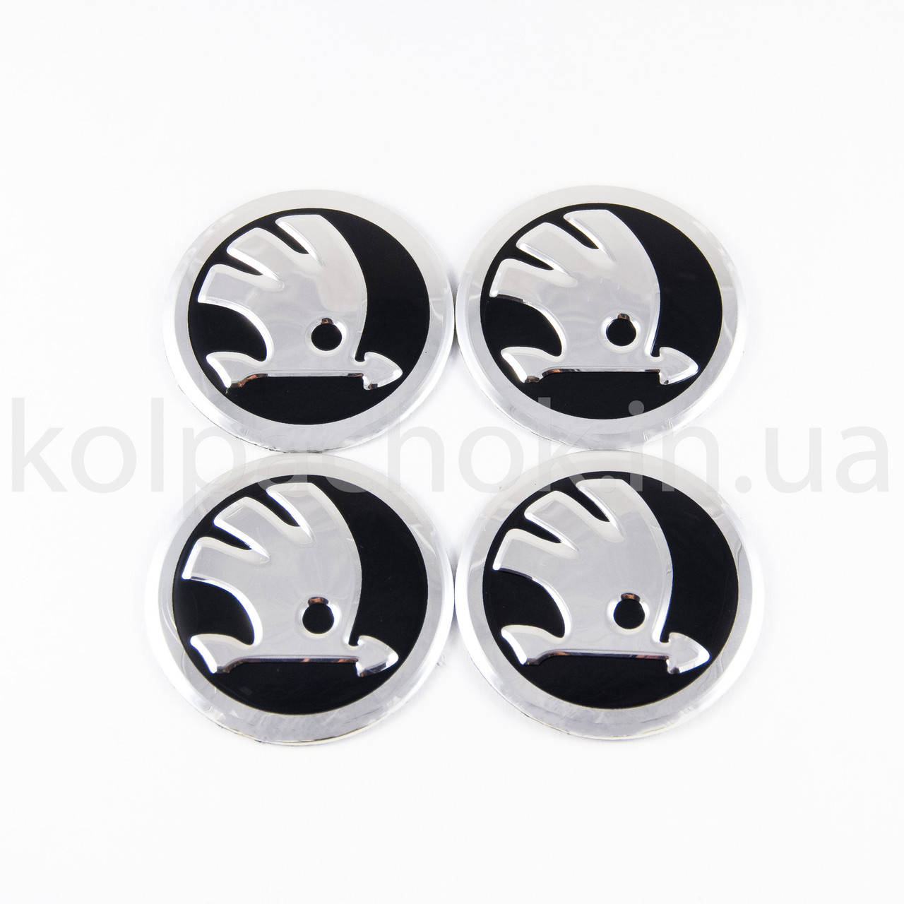 

Наклейки для колпачков на диски Skoda черные (56мм), Черный