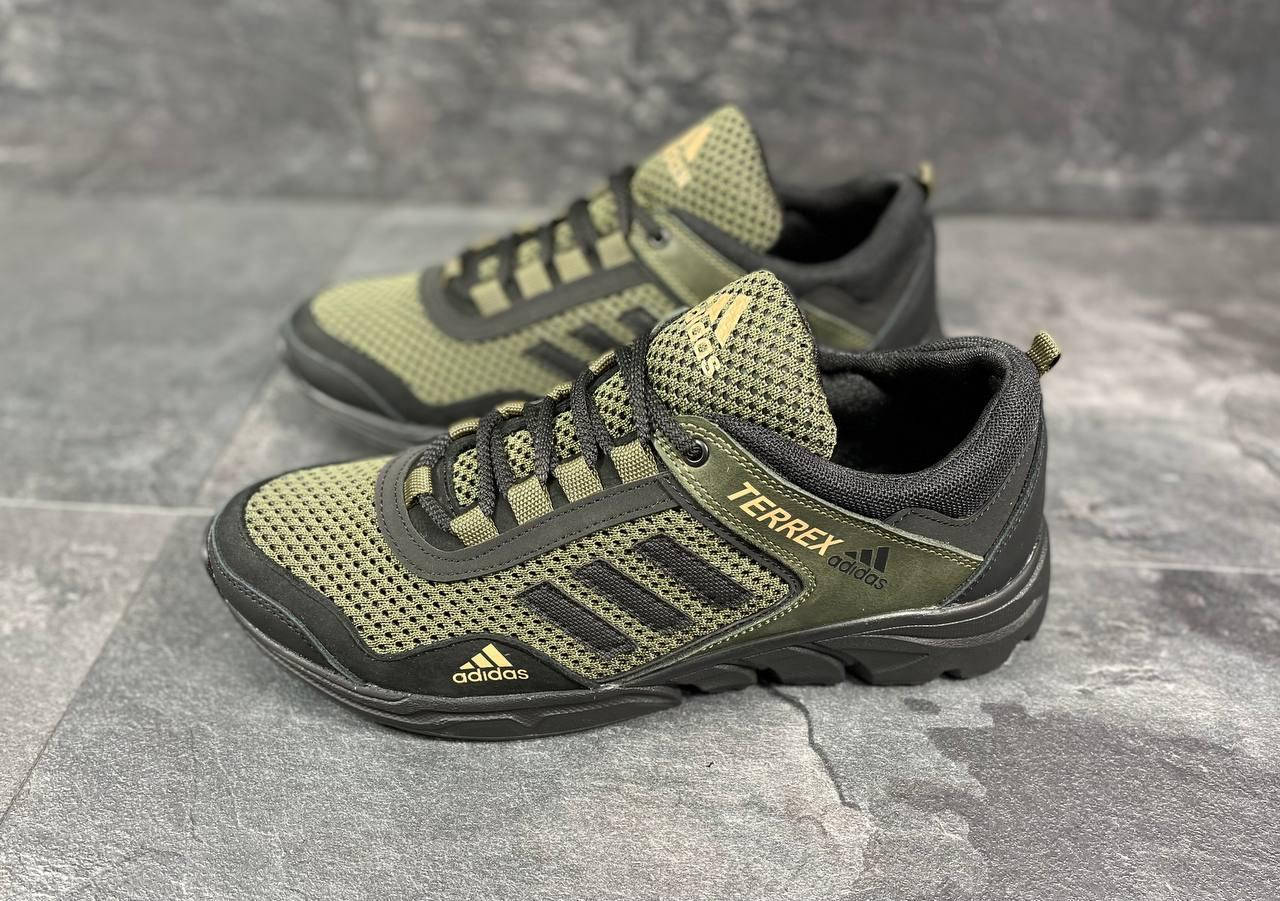 

Кроссовки Adidas сетка. Хаки черные, Синий