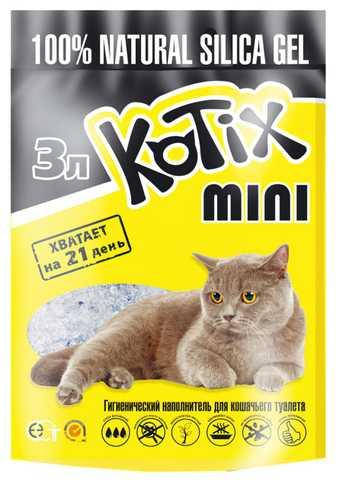 

Силикагелевый наполнитель Kotix для котов 3 л