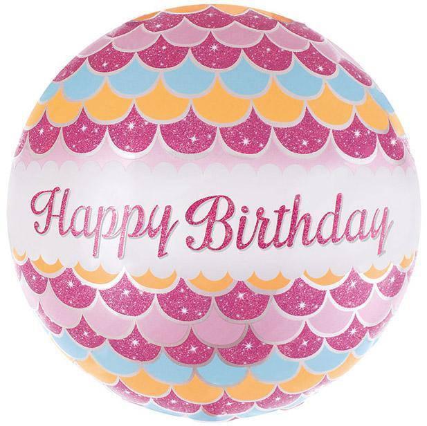 

Коло фольговане 18" Happy Birthday хвиля рожева, Розовый